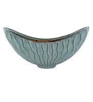 14" Oval Blue Lines Planter