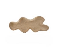 26" Natural Wavy Shape Wood Tray