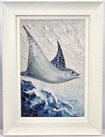 32" x 24" Flop the Ray Gel Textured Print in White Frame