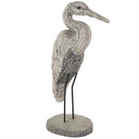 19" Gray Egret Resin Sculpture