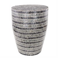18" Round Two-tone Blue Mother of Pearl Mosaic Table