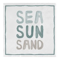 5" Sq "Sea Sun Sand" Beverage Napkins