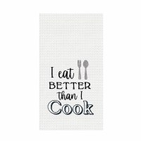 27" x 18" I Eat Better Waffle Weave Kitchen Towel