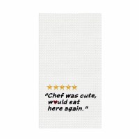 27" x 18" Chef Was Cute Waffle Weave Kitchen Towel