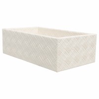 5" x 9" Cream Pleather Cross Stitch Guest Towel Holder