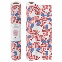 25' Roll USA Flags Paper Table Runner