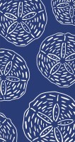 8" x 4" Dark Blue with White Sand Dollars Guest Towels
