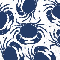 6.5" Navy Crabs and Stars Lunch Napkins