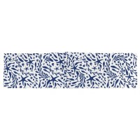 72" White and Navy Tidepool Table Runner