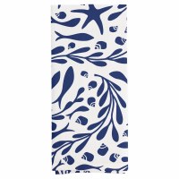 28" x 18" White and Navy Tidepool Kitchen Towel