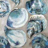 5" Sq Blue Shells Beverage Napkins