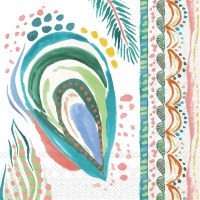 5" Sq Multi Color Oyster Beverage Napkins