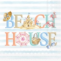 5" Sq "Beach House" Beverage Napkins