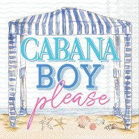 5" Sq "Cabana Boy Please" Beverage Napkins