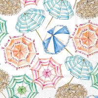 5" Sq Coral Umbrellas Beverage Napkins