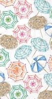 8" x 4" Coral Umbrellas Guest Towels