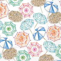 6.5" Sq Coral Umbrellas Lunch Napkins