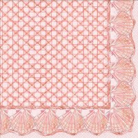 5" Sq Coral Shell Border Beverage Napkins