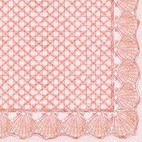 6.5" Sq Coral Shell Border Lunch Napkins