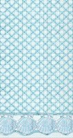 8" x 4" Blue Shell Border Guest Towel
