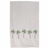 Set of Two Embroidered Palm Tree Kitchen Towels