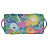 7" x 16" Multi Color Blossoms Melamine Tray