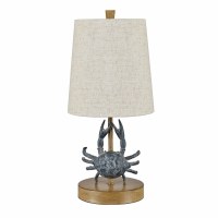 15" Navy Crab Table Lamp