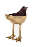 12" Gold Bird Shaped Aluminum Bowl