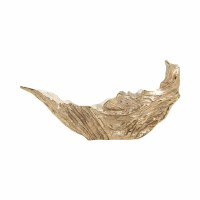 30" Gold and Silver Wrinkled Oval Aluminum Bowl