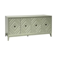 70" Green Four Door Diamond Credenza