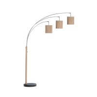 80" Triple Jute Shade Arc Floor Lamp