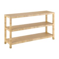 60" Natural Wrapped Two Shelf Console Table