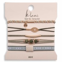 Set of Five Medium "Ace" Tennis Hair Tie/Bracelets