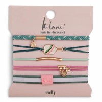 Set of Five Large "Rally" Pickleball Hair Tie/Bracelets