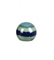4" Turquoise Stripe Ceramic Orb