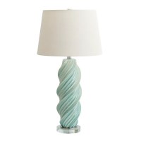 30" Blue Twist Column Ceramic Table Lamp