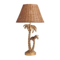 31" Gold Palm Resin Table Lamp