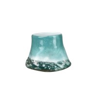 7" Turquoise and Green Glass Vase