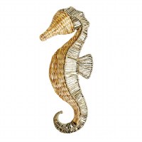 24" Natural Woven Seahorse Plaque