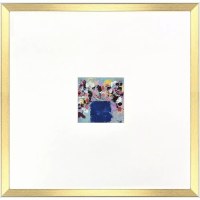24" Sq Blue Vase Flowers Framed Print