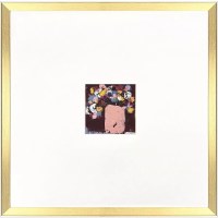 24" Sq Pink Vase Flowers Framed Print