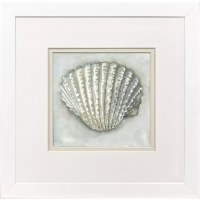 11" Sq Scallop Framed Coastal Print