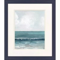 21" x 18" Teal Full Wave Framed Coastal Print