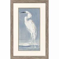 33" x 21" Curve Neck Heron Framed Coastal Print