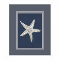 11" x 9" Starfish on Navy Framed Print