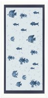30" x 18" Blue Fish School 2  Framed Coastal Print