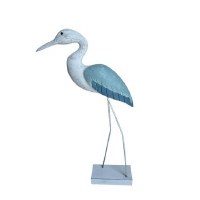 20" Aqua Blue and White Egret Statue