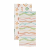 Set of Two Multi Pastel Shell Kitchen Towels