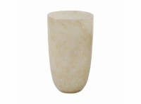 12" White and Amber Glass Vase