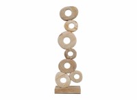 21" Beige Stone Rings Statue